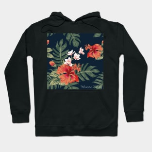 Hibiscus Flower Seamless Pattern Hoodie